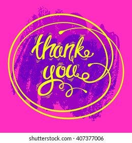Thanks to the inscription, the lettering. Hand-drawn, vector illustration in grunge style EPS10