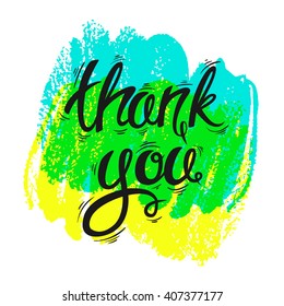 Thanks to the inscription, the lettering. Hand-drawn, vector illustration in grunge style EPS10