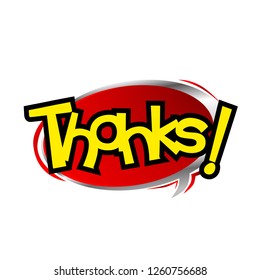 thanks label with red cloud