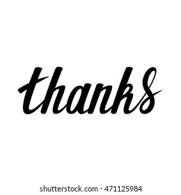 Thanks lettering design. Vector illustration.