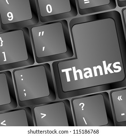 a thanks message on enter key of keyboard