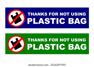 thanks for not using plastic bag clip art vector illustration printable for your bussiness or your campaign. eco friendy bag. save earth for not using plastic