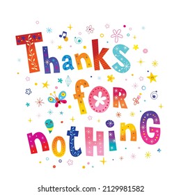 Thanks for nothing - card with unique lettering