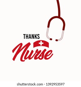 Thanks Nurse Vector Template Design Illustration
