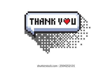 Gracias por la Plantilla de pixel art hecha de burbujas de discurso con corazoncitos.