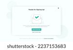 Thanks, Popup screen for login, sign up web forms with the detailed description. Vector design. Pop up with buttons and inputs.