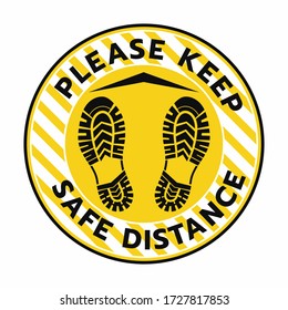 Thanks For Practicing Social Distancing Floor sticker Sign,Social distancing. Footprint sign. Keep the 6 feet or 1-2 meter distance apart. Coronavirus epidemic protective.-Vector illustration 