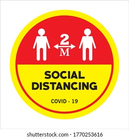Thanks For Practicing Social Distancing Floor sticker Sign Social distancing. Footprint sign. Keep the 6 feet or 1-2 meter distance apart. Coronavirus epidemic protective