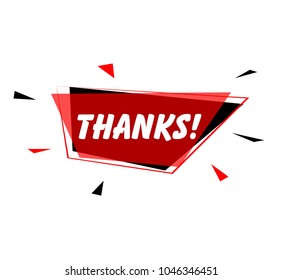 thanks, sign with red label