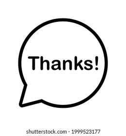 thanks speech bubble icon vector