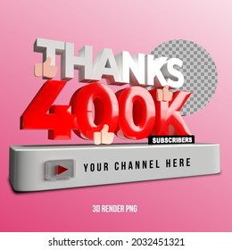 thanks for subscribe 3d illustration