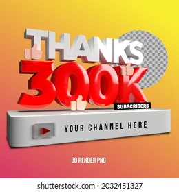 thanks for subscribe 3d illustration