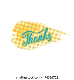 Thanks text. Happy Thanksgiving. Vector illustration