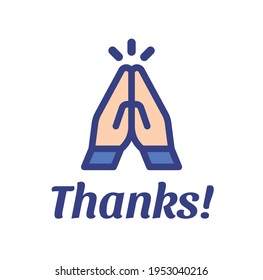 Thanks Two Hands Placed Together Vector Stock Vector (Royalty Free ...