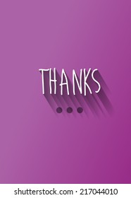 "thanks" typography with shadow vector, Eps 10