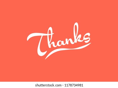 Thanks, vector lettering on the blurred red background