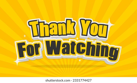 Thanks for Watching 3D Vector Text Style for Youtube Channel and Thumbnail 