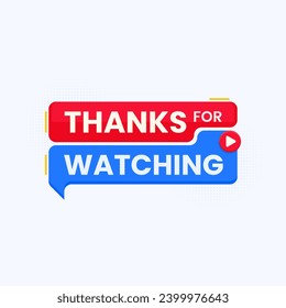 thanks for watching banner vector