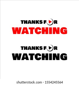 thanks for watching lettering vector isolated on white background svg