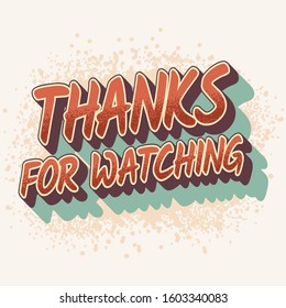 Thanks for watching retro text styles svg