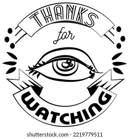 Thanks For Watching Vector Illustration