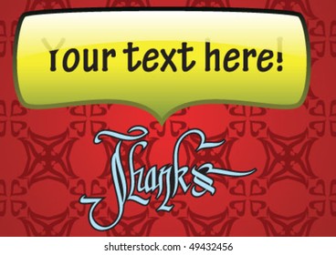 The thanks word with calligraphy
