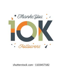 Thanks You 10k Followers Vector Template Design Illustration
