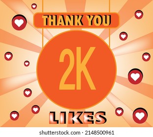 Thanks you 2000 likes. Congratulation banner. Vector illustration for Social Networks.