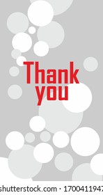 Thanks you banner with geometric grey circle. Design abstract pattern with circles, dots.