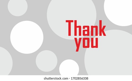 Thanks you banner with geometric grey circle. Design abstract pattern with circles, dots. educational illustration. Limited color palette. Chaos bubbles. Geometric banner