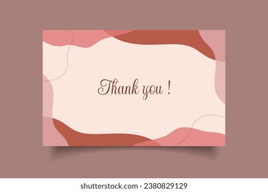 thanks you card modern creative on pastel color.suitable for invitation,wedding,poster template