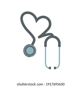 thanks you, doctors and nurses stethoscope shaped heart vector illustration