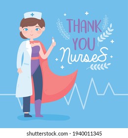 thanks you nurses female superhero