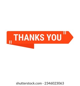 Thanks You In Orange Ribbon Rectangle Shape With White Line For Grateful
