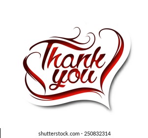 Thanks you text made of handwriting vector design element. 