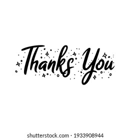 Thanks you typography design vector template