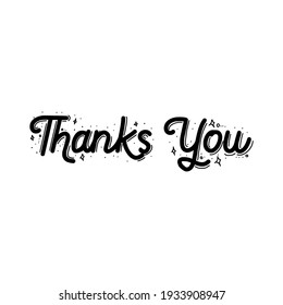 Thanks you typography design vector template
