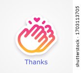 Thanks for your help, symbol, sticker template. Thank you hour sign mockup. Clapping icon. Social media concept. Vector illustration. EPS 10