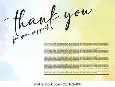 Thanks for your support handwritten vector lettering