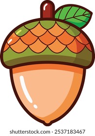 Thanksgiving Acorn Clipart, Vector Drawing Illustration