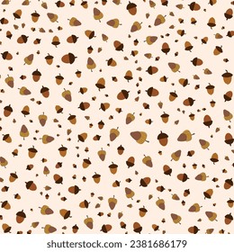 Thanksgiving acorns pattern vector illustration. Happy Thanksgiving day. Harvest festival. Thanksgiving card design, acorns pattern. 		