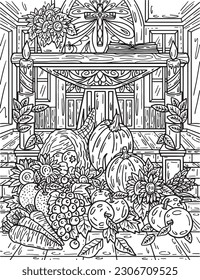 Thanksgiving Altar Autumn Harvest Adults Coloring