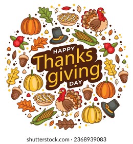 Thanksgiving animals kids vector border. Seamless pattern autumn leaves turkey corn pumpkin hedgehog, squirrel. Harvest festival. Fall party invitation banner. Happy Thanksgiving card decor,