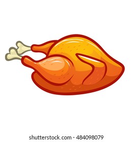 Thanksgiving appetizing fried turkey meal icon  Vector illustration
