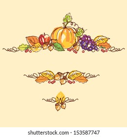 Thanksgiving autumn background vector illustration