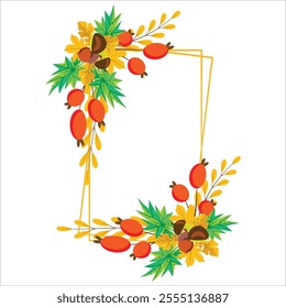 Thanksgiving, Autumn and Fall image Wreath illustration.