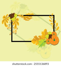 Thanksgiving, Autumn and Fall image Wreath illustration.