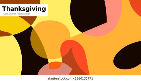 Thanksgiving and autumn  greeting  card and banner background design template in orange colors
