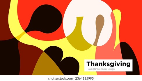Thanksgiving and autumn  greeting  card and banner background design template in orange colors