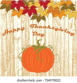 Thanksgiving - autumn leaves - pumpkin - abstract under tree background - art creative illustration vector